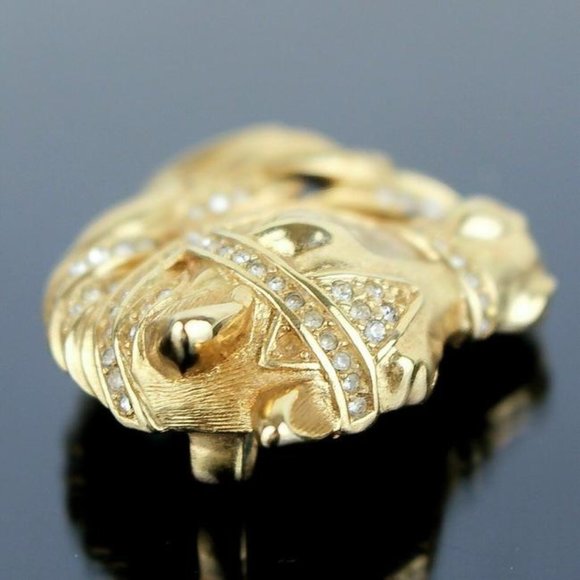 DIOR Horse Pendant in Gold with Clear Rhinestones - Picture 3 of 9